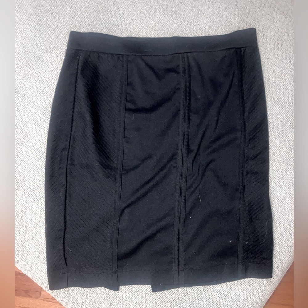 APT 9 WOMENS Size M BLACK PENCIL mini SKIRT ZIP CLOSURE BACK SLIT